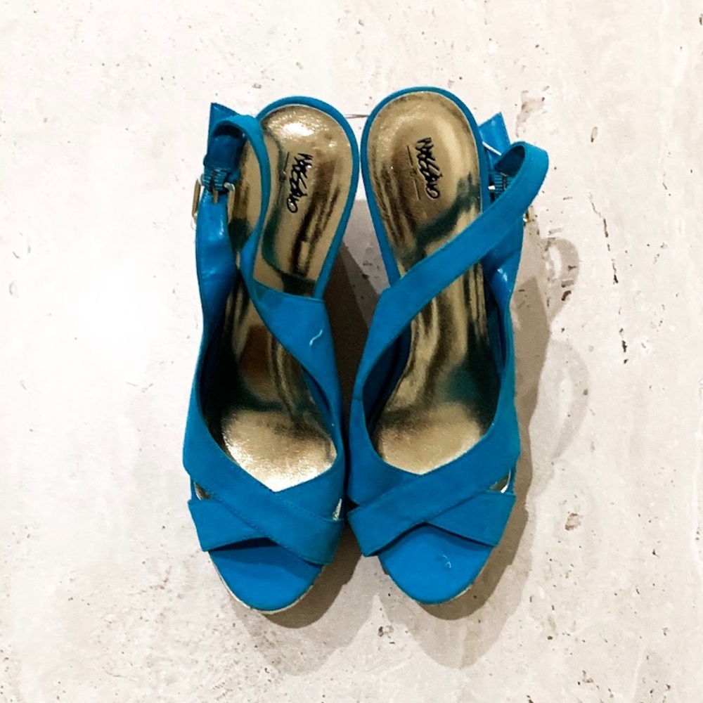 Mossimo Teal Wedges NWOT